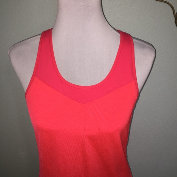 Athleta bright pink tank top with built in bra - Picture 3 of 7